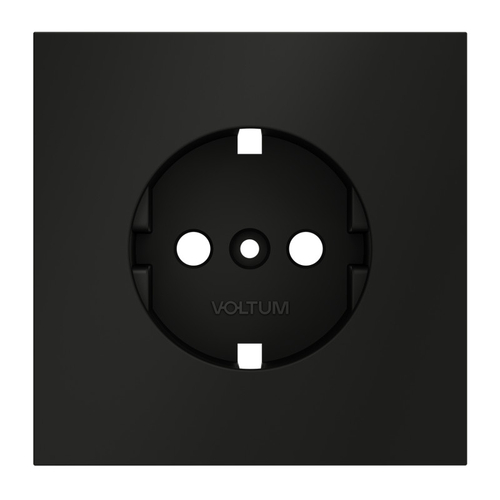 Накладка для розетки с заземлением, S70 (черный матовый)