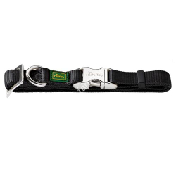 HUNTER Ошейник для собак ALU-Strong L (45-65 см) нейлон с металлической застежкой черный