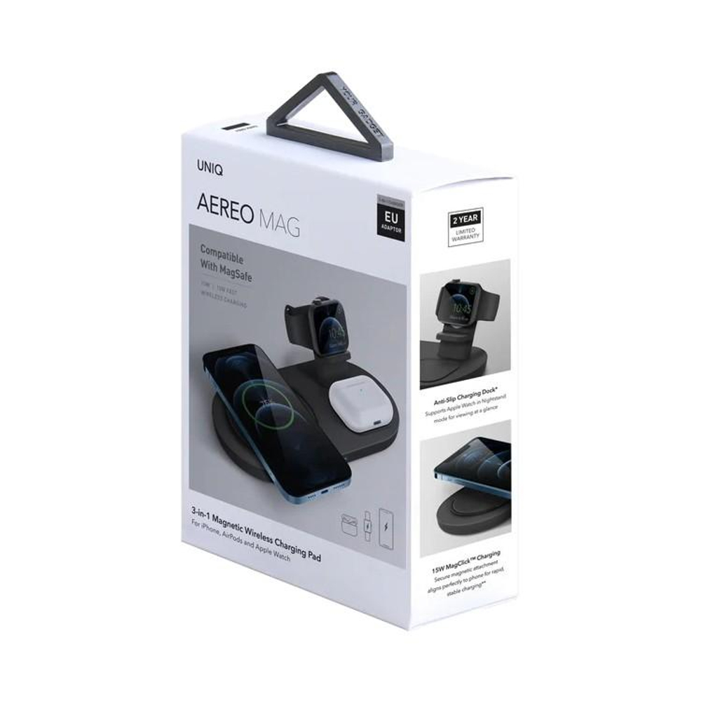 Зарядная станция MagSafe Uniq Aereo Mag с доком для магнитной зарядки Apple Watch