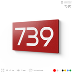 Номер на дверь 739, табличка на дверь для офиса, квартиры, кабинета, аудитории, склада, красная 120х70 мм, Айдентика Технолоджи