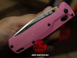 Нож Benchmade 535 Bugout G10 A+++ - розовый рук., сатин клинок RK/Н47