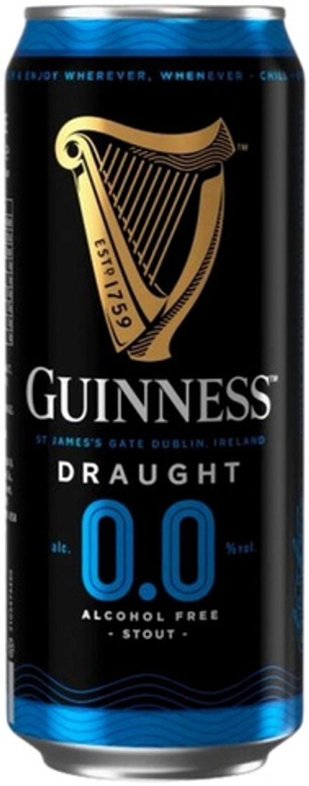 Пиво Гиннесс Драфт 0.0 Безалкогольное / Guinness Draught 0.0 0.44 - банка