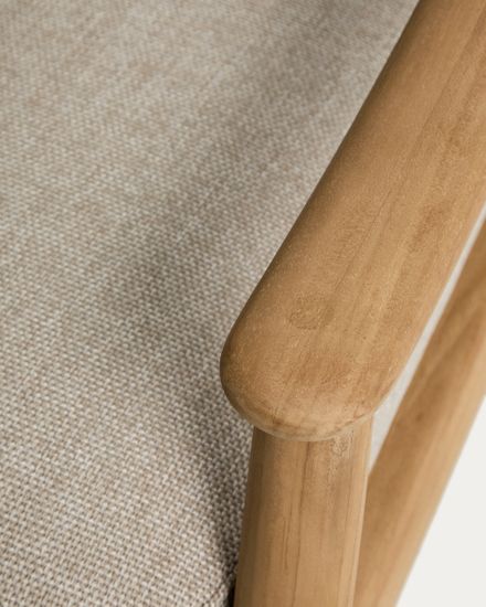 Уличное кресло Elunda из тикового дерева и бежевой веревки