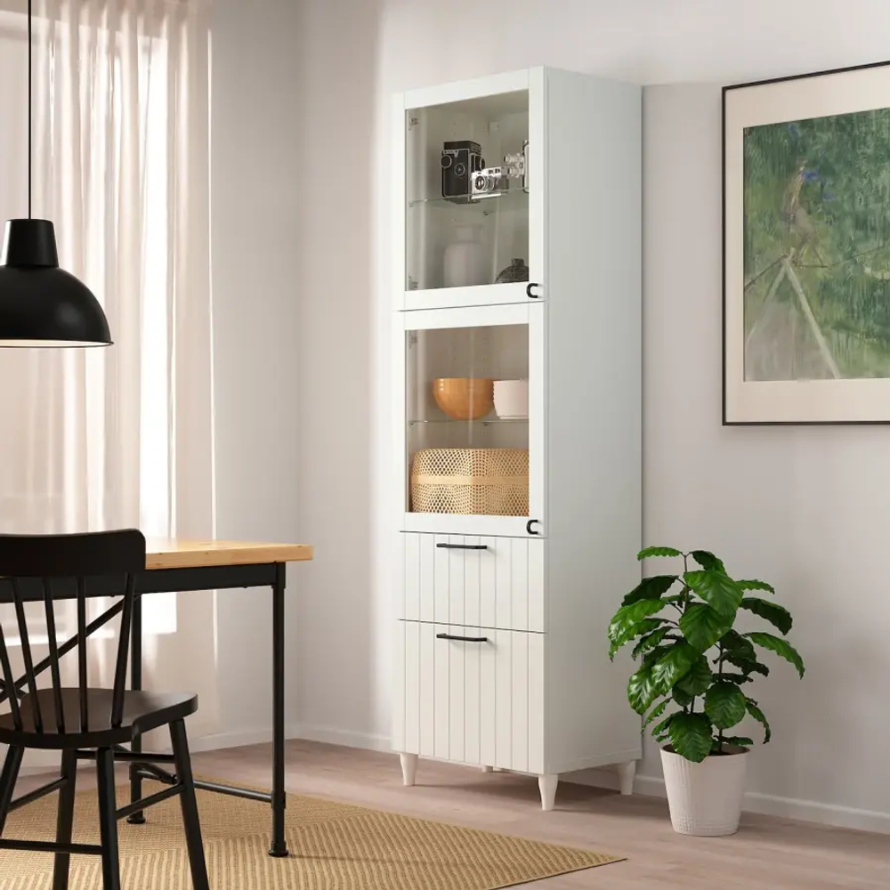 Комбинация для хранения - IKEA BESTÅ/BESTA/ БЕСТО ИКЕА, 60x42x202 см, белый