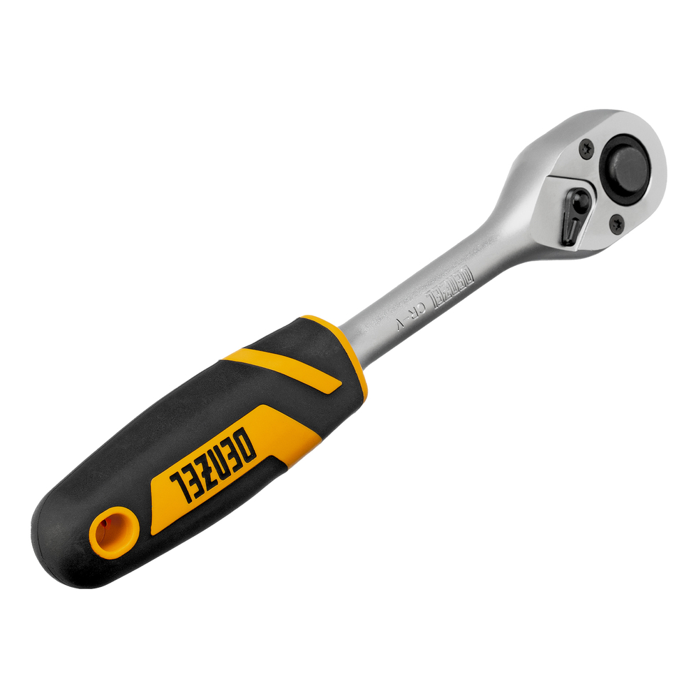 Ключ-трещотка 1/2", 90 зубьев, с быстрым сбросом, CrV Denzel