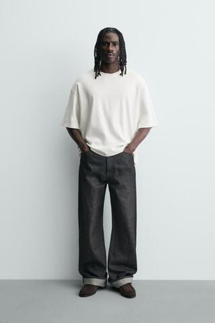 ZARA ТОЛСТОВКА BOXY FIT С РЕЛЬЕФНЫМ УЗОРОМ, СВЕТЛО-БЕЖЕВЫЙ