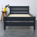 Кровать деревянная 90х200 из сосны Бора, с основанием кровати, серый