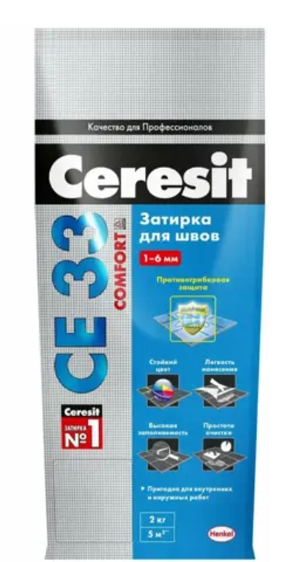 Затирка для швов 2 кг 1-6 мм белый Церезит СЕ33