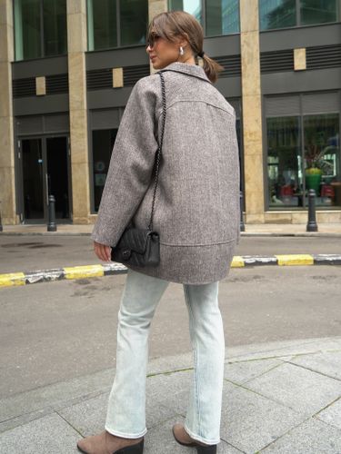 Темно-коричневый шерстяной пиджак