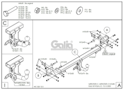 Фаркоп оцинкованный Galia M141C для Mercedes C-Class 2014-(паспорт и сертификат в комплекте)(без электрики)