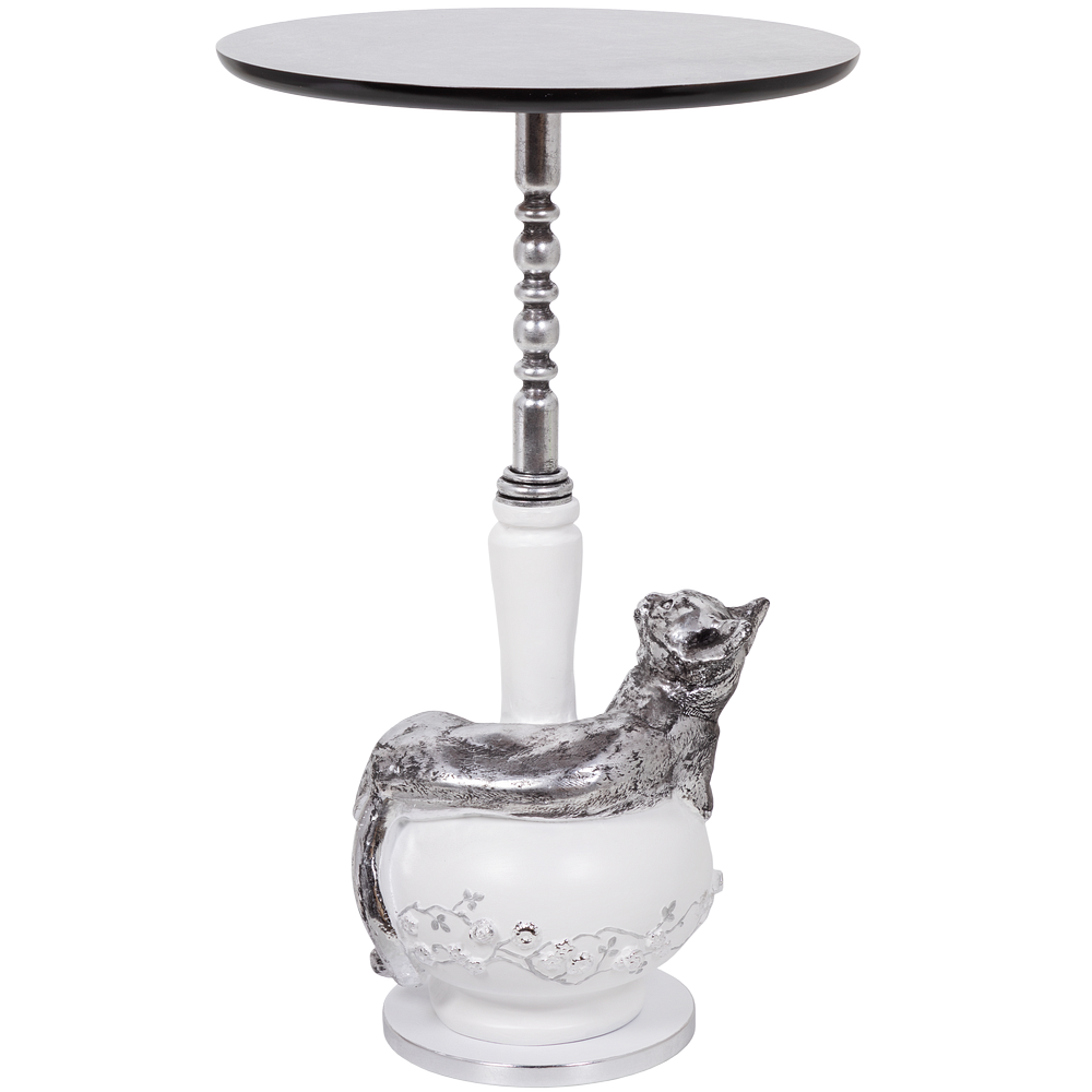 Столик декоративный Кошка Агнесса Античное серебро
