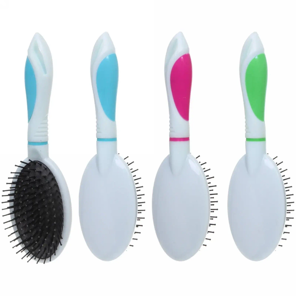 Расческа массажная «Kamila Beauty», овальная большая, цвет белый, 24см