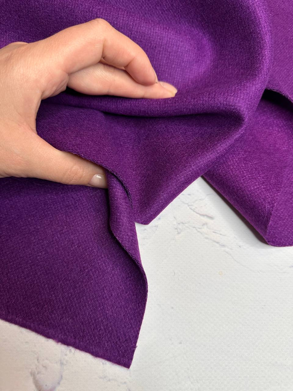 Пальтовая двойная (дабл) шерсть с разделением слоев (Gucci, 100%шерсть, Итальянская фиалка, 135, 890 гр/м2)