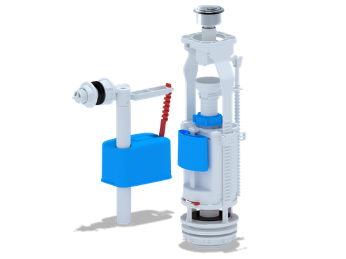 Арматура к смыв. бачку 2-ух Кноп. металл бок/подв. WC3050М ЭКОНОМ, 68942