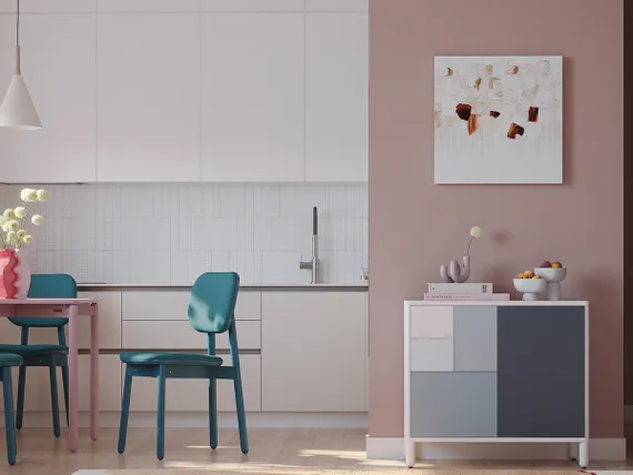 Стул Saga, рогожка, сине-зеленый