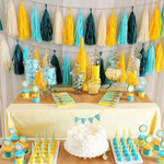 Гирлянда-тассел в желтом цвете, 35х12 см, 12 листов