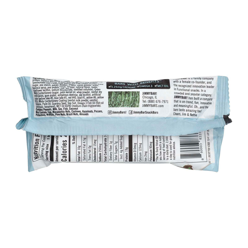 JiMMY!, Bars With Benefits, протеиновый батончик, мятное печенье и крем, 12 батончиков, 58 г (2,05 унции)