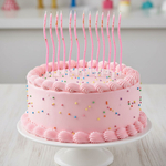 Свечи для торта «Волна Искры» в розовом цвете с подставкой 13 см, 12 шт