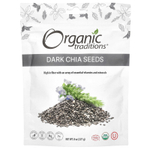 Organic Traditions, темные семена чиа, 227 г (8 унций)