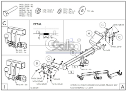 Фаркоп оцинкованный Galia C054C для CITROEN C-CROSSER 2007-, PEUGEOT 4007 2007-, MITSUBISHI OUTLANDER 2007-2012,(паспорт и сертификат в комплекте)(без электрики)