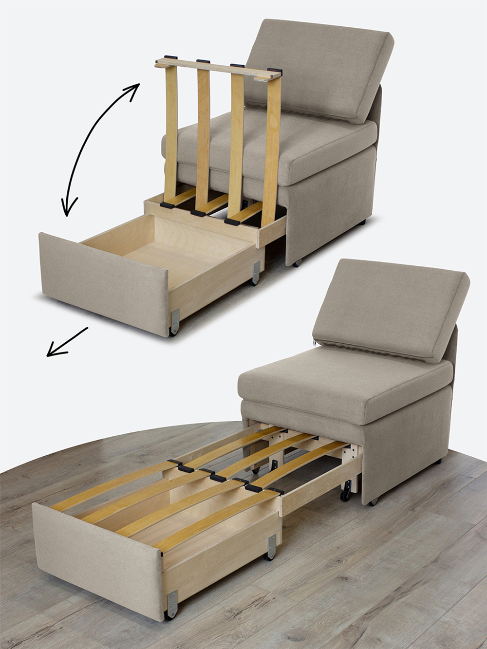 Кресло-кровать "Миник Мини" 60 см, спальное место 60х176 см