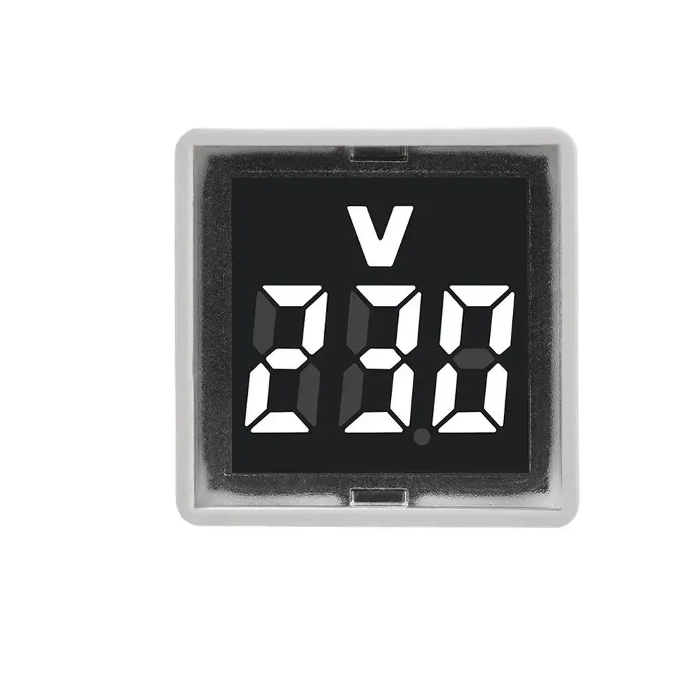 AC 220V 30mm квадратный европейский стандартный штекер LED цифровой дисплей AC вольтметр индикатор свет диапазон измерения 500V зеленый