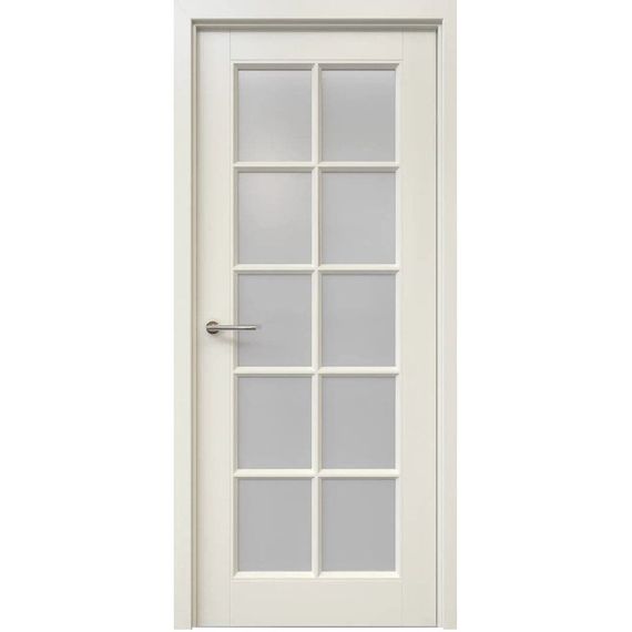 Фото межкомнатная дверь эмаль Albero Классика 5 латте остеклённая
