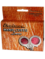 Металлические наручники с ярко-красным мехом (Цвет: красный, серебристый)