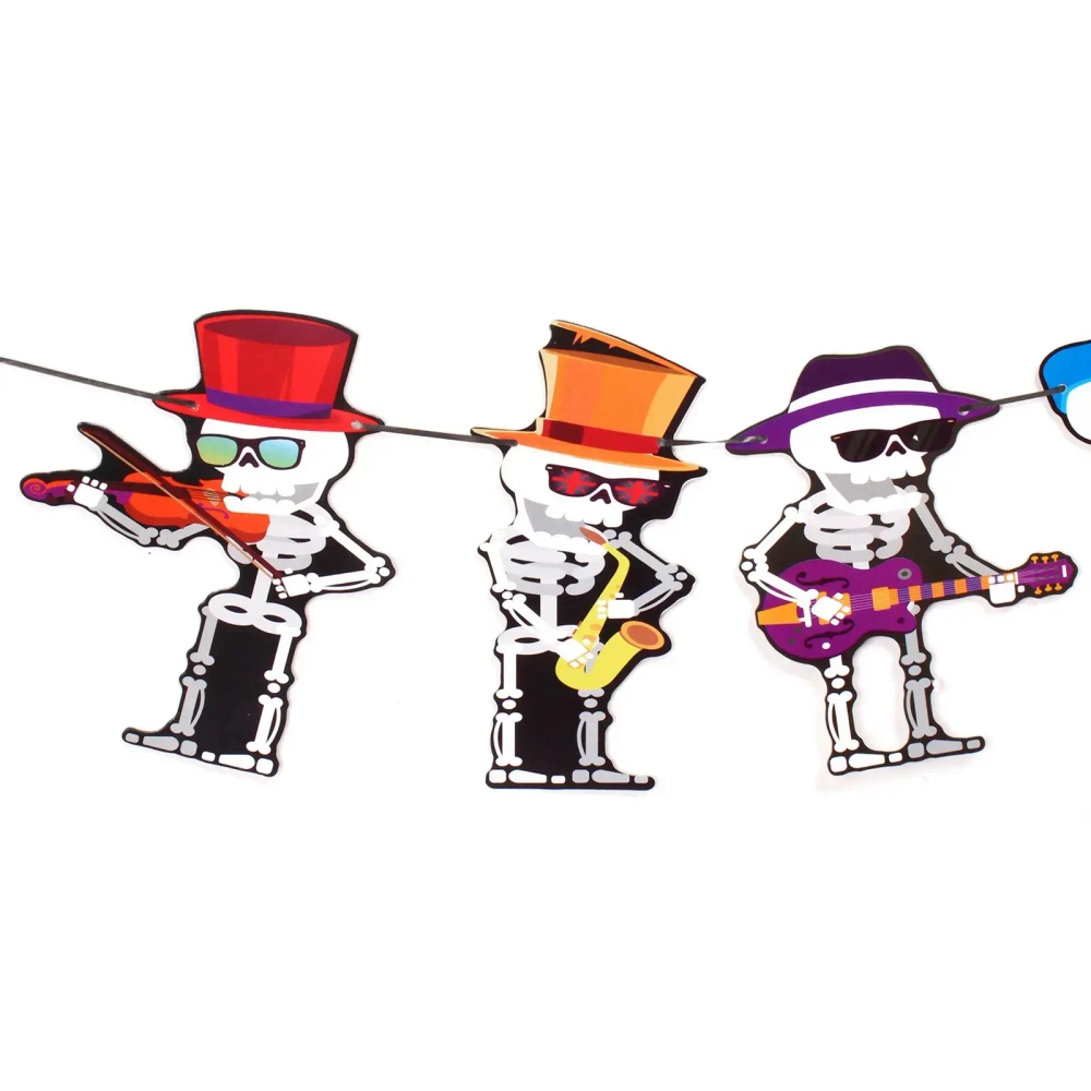 Растяжка бумажная «Helloween - Музыкальные скелетоны» 3 м