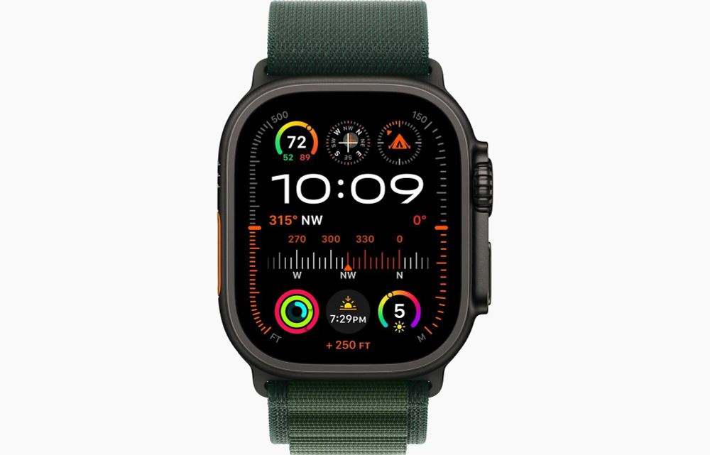 Умные часы Apple Watch Ultra 2 (2024), 49mm, Black Titanium Case, Dark Green Alpine Loop (S)