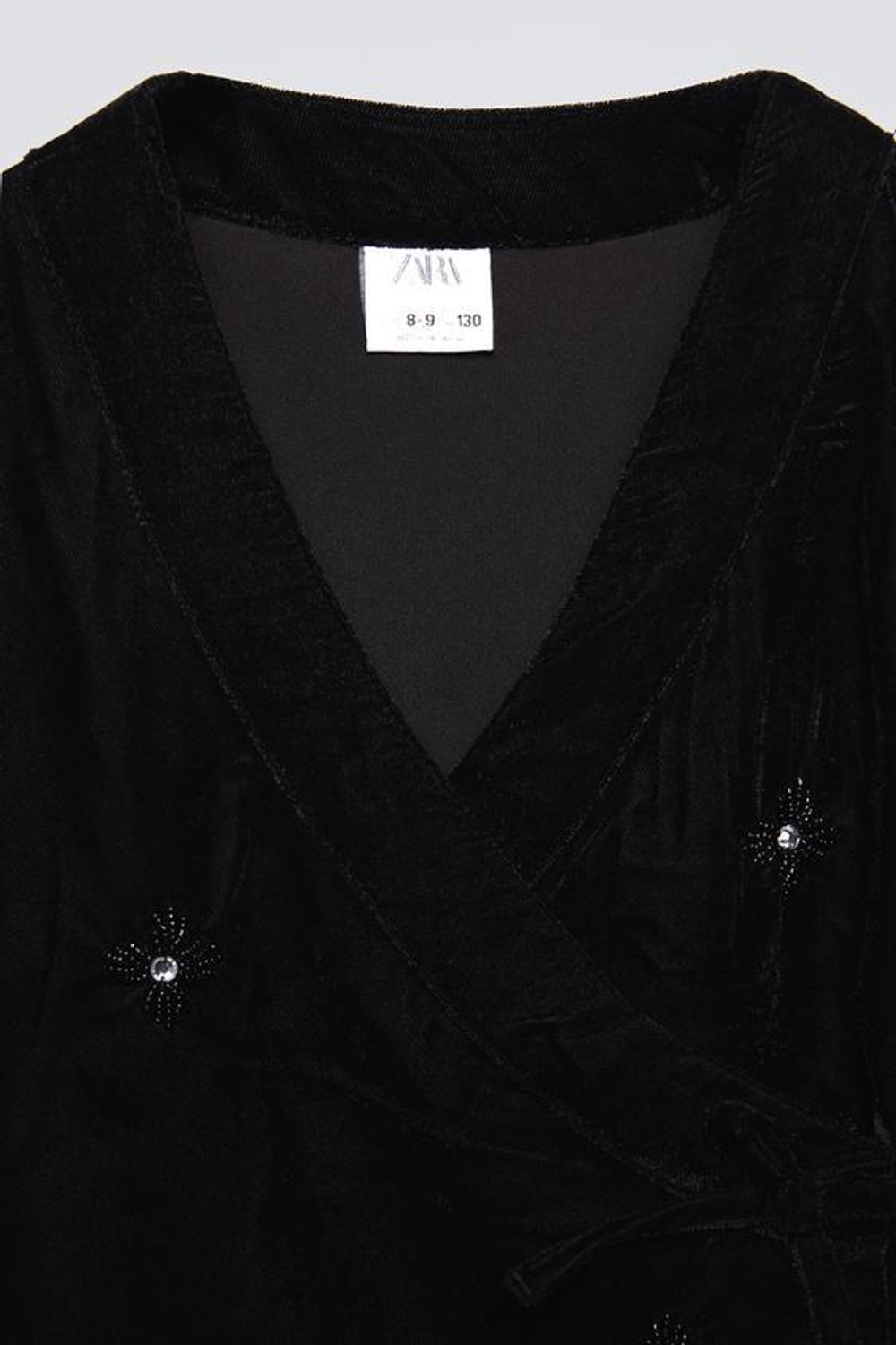 ZARA БАРХАТНОЕ КИМОНО С БУСИНАМИ, ЧЕРНЫЙ