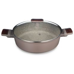 СОТЕЙНИК СО СТЕКЛ. КРЫШКОЙ И АНТИПРИГАРНЫМ ПОКРЫТИЕМ PFLUON MARBLE, 26*7,5 СМ