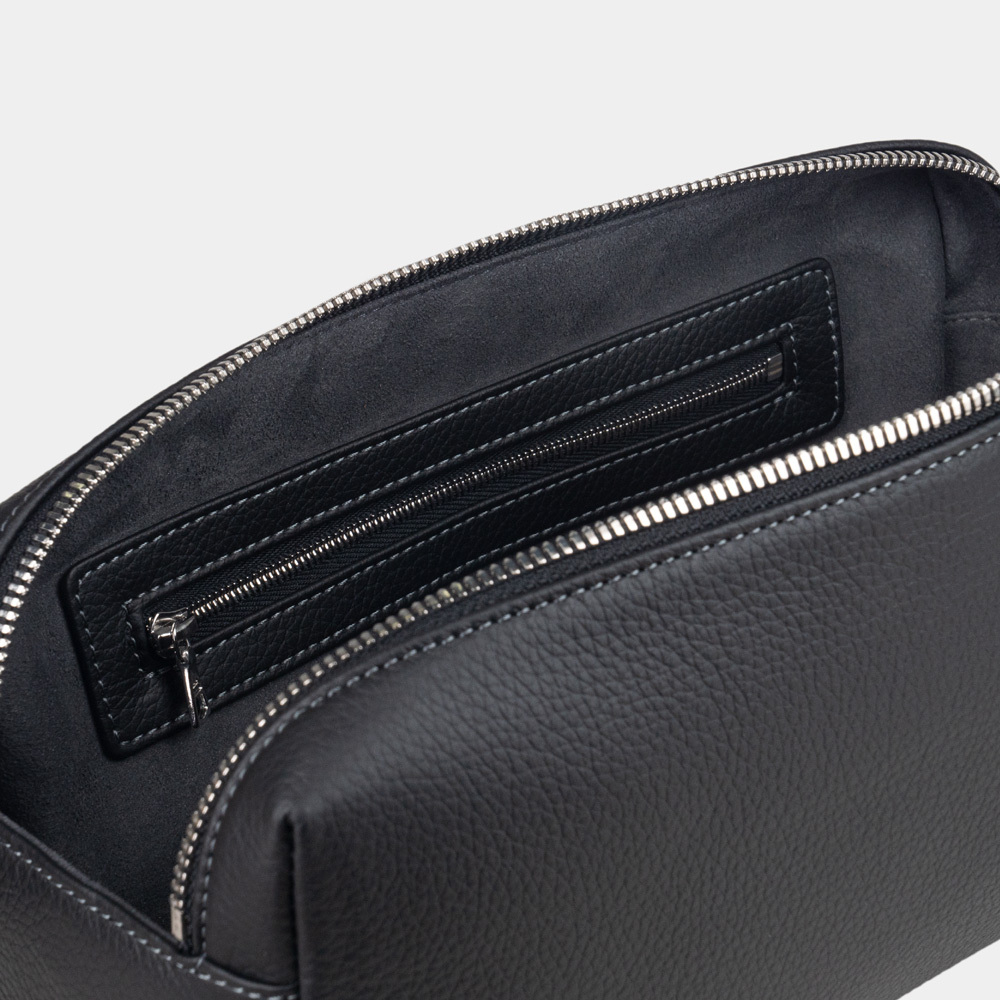 Несессер Voyageur из кожи теленка, черного цвета