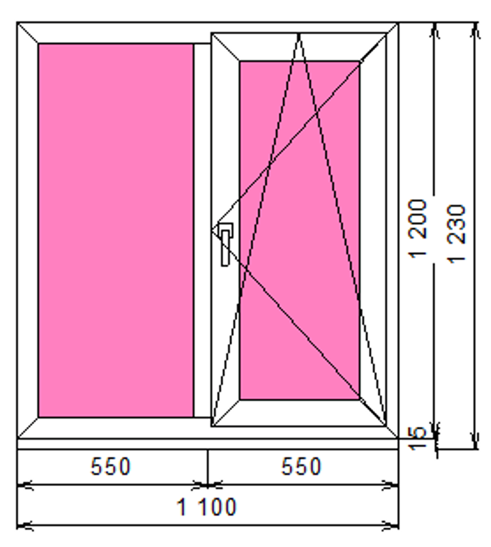 Пластиковое окно 1200 х 1100 ТермА Эко