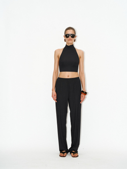 Брюки kyle ribbed black прямые