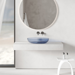 Раковина накладная прозрачная ABBER Kristall AT2801Saphir синяя