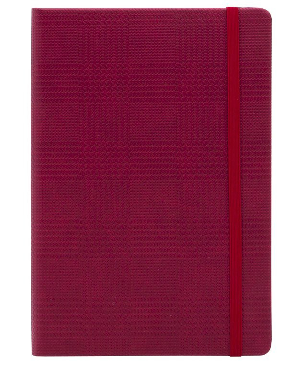 Ежедневник Qredo Texture на резинке, недатированный, А6+, 128 листов, кожзам, брусничный