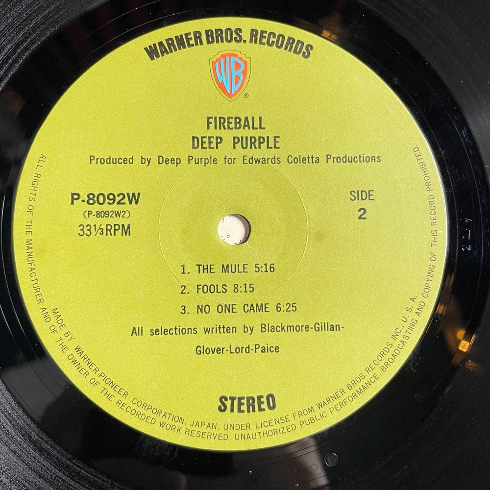 Винтажная виниловая пластинка LP Deep Purple Fireball (Japan 1971) (No Obi) Strange Kind Of Woman