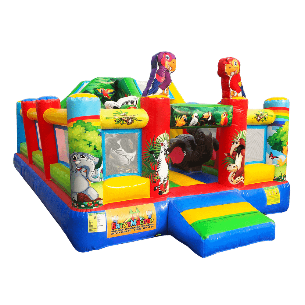 Коммерческий надувной батут «Попугайчики» 6*4*2,8 м
