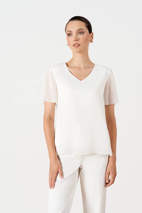 23233 Блузка женская (молочный)