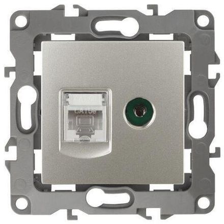 Розетка компьютерная + телевизионная Эра12 12-3110-15 RJ45 + TV IP20 перламутр Эра Б0027450