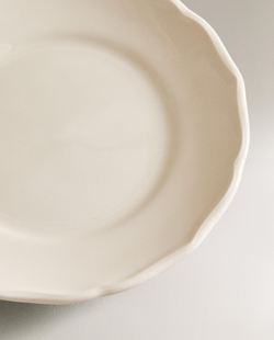 Zara Home тарелка из фаянса, цвет бежевый, 16 см