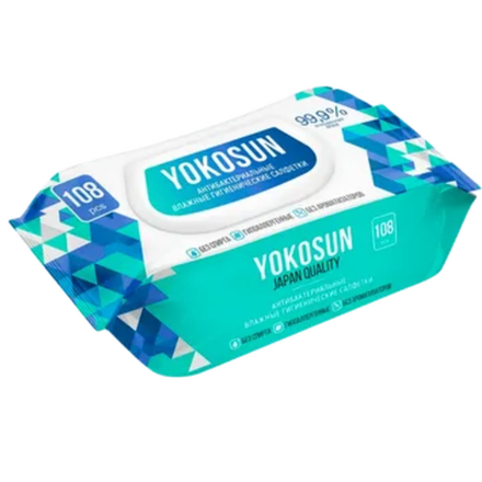 Антибактериальные влажные салфетки YokoSun 108 шт