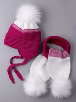 Шапка для девочки зимняя вязаная и шарф