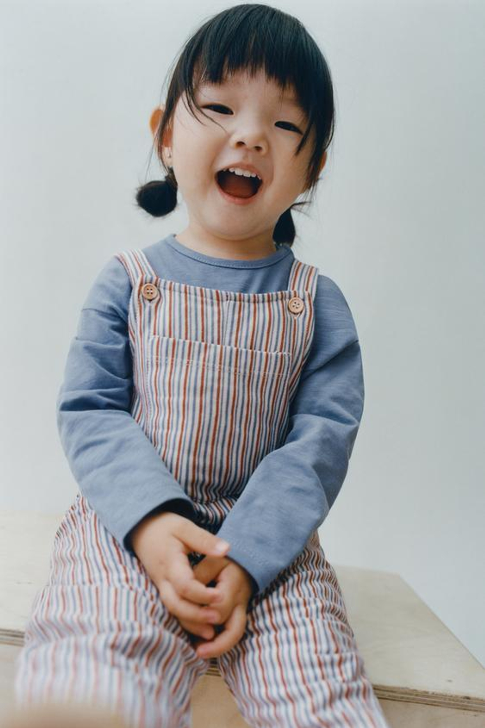 ZARA КОМБИНЕЗОН В ПОЛОСКУ, КОРИЧНЕВЫЙ/СИНИЙ