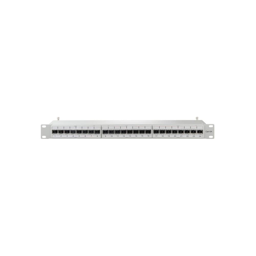 Патч-панель 19&quot;, 1U, CAT6A, 24 порта RJ45, экранированная