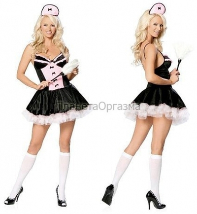 Кокетливая горничная, SM (42-44) (Цвет: черный с розовым)