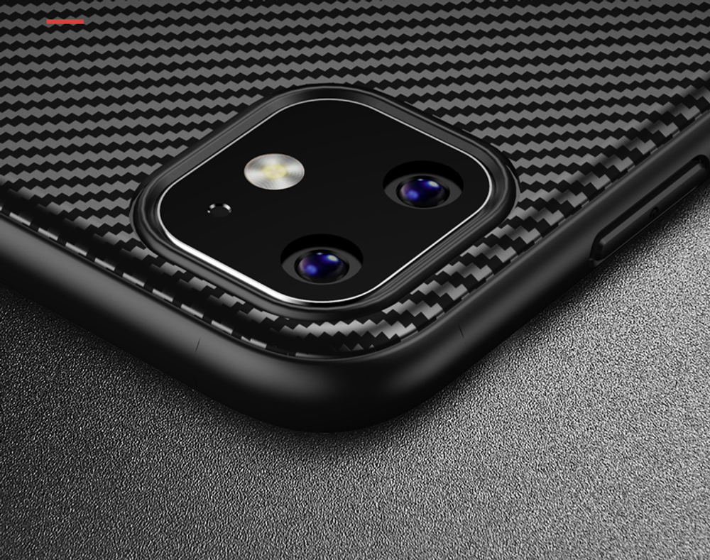 Тонкий чехол на iPhone 11 стиль карбон, серии Fit от Caseport