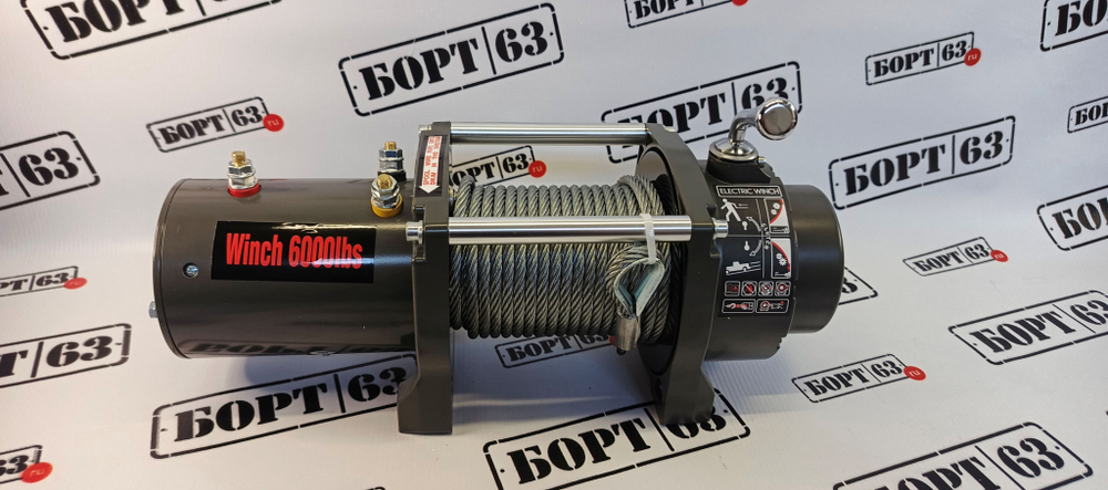 Лебедка электрическая 6000 lbs 12v стальной трос
