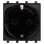 Розетка модульная, 2P+E, с з/ш, "Avanti", "Черный квадрат", 2 модуля